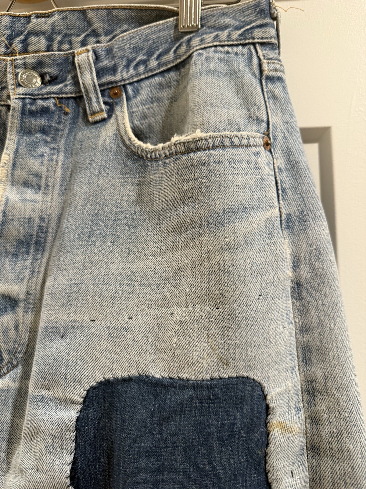 Vintage 80s Levi’s 501 Redlines Repairs Patches Denim Jeans Great Wear image 7