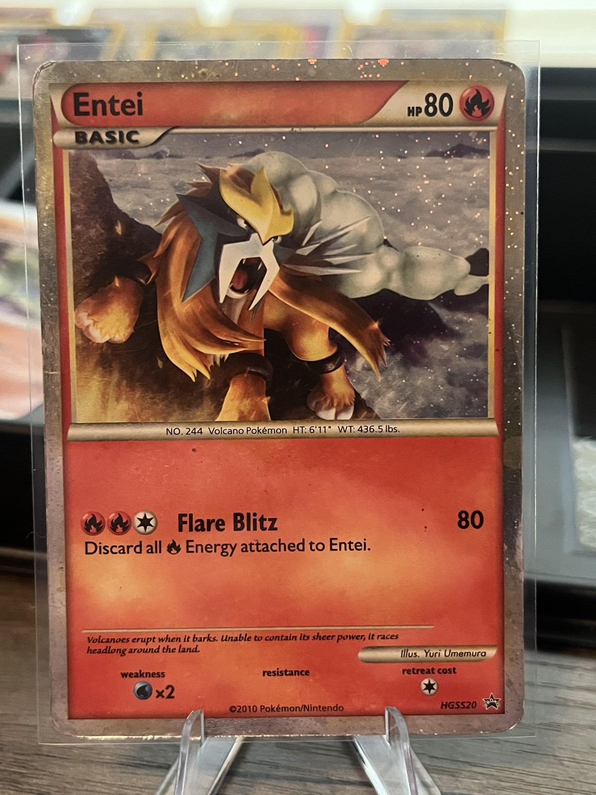 Pokemon TCG Entei HGSS20 Promo Holo Fire Moderately Played Card English 2010
