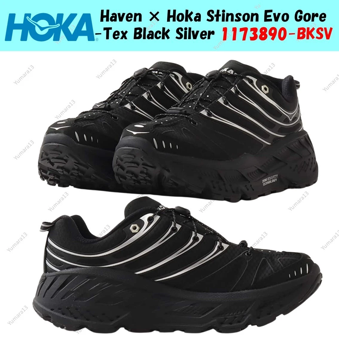 Hoka One One HOKA Stinson Evo GORE-TEX Black Silver for sale | eBay