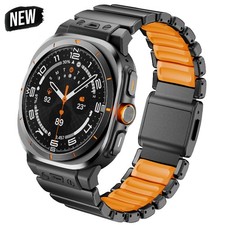 Magnetic Titanium Silicone Strap For Samsung Galaxy Watch Band 7/Ultra 2025 47mm