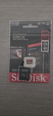 SanDisk Extreme microSDXC UHS-I V30 64GB High Speed Waterproof Memory Card