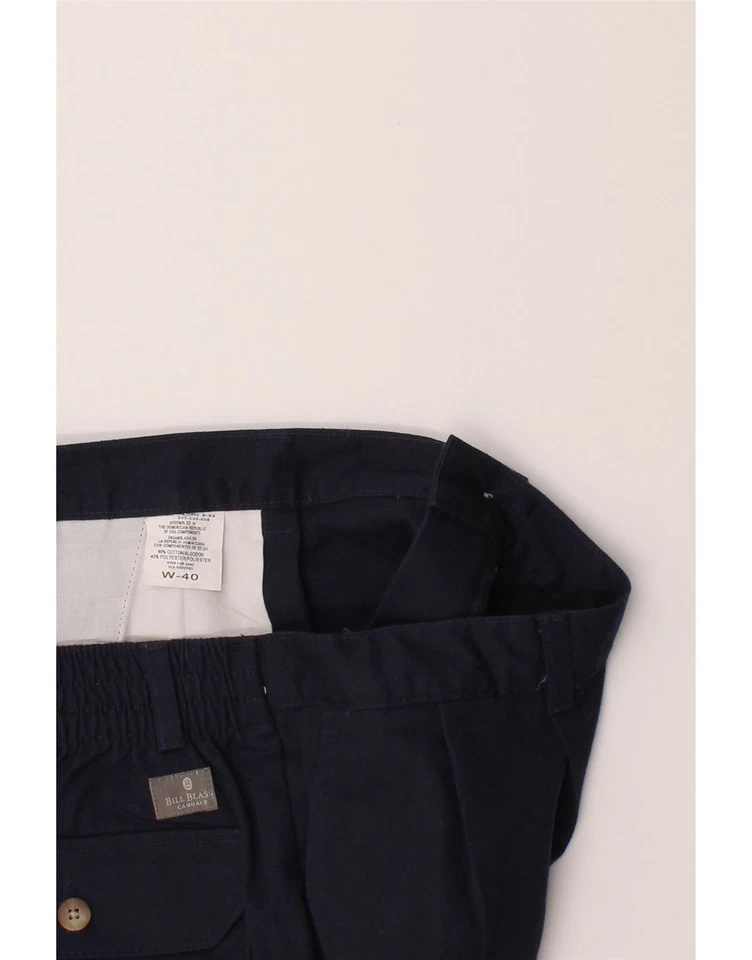 Pantalones cortos chinos BILL BLASS para hombre W40 XL azul marino algodón AZ02 Foto 3 de 3