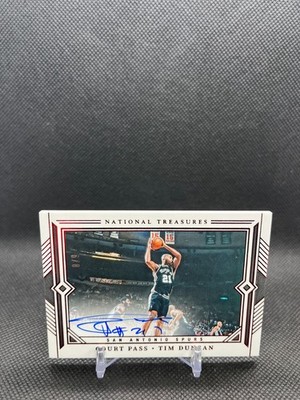 Tim Duncan 2023-24 Panini National Treasures Court Pass CP-TIM Auto Red /8