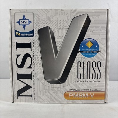 MSI Class PM8M-V Mainboard 80Hz CPU DDR 400 AGP 8x USB 2.0 New In Box