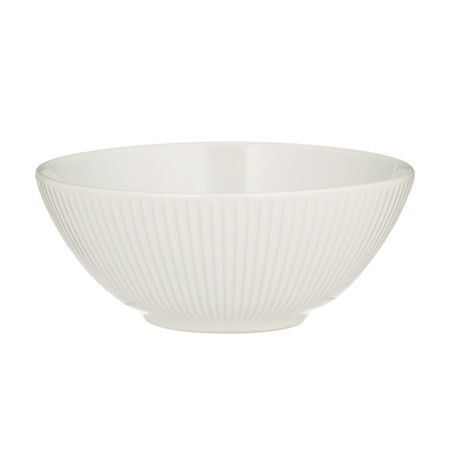 Cereal Bowl Linear White Stoneware Round Breakfast Food Soup Serving Bowl Dish