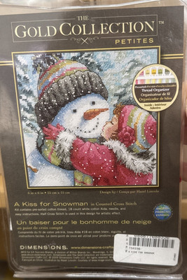 Dimensions Gold Collection Petites ''A Kiss for Snowman'' Crosstitch Kit #53