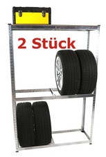 SET 2x Reifenregal, für 16 Reifen, Reifenständer, Felgenbaum, Werkstattregal
