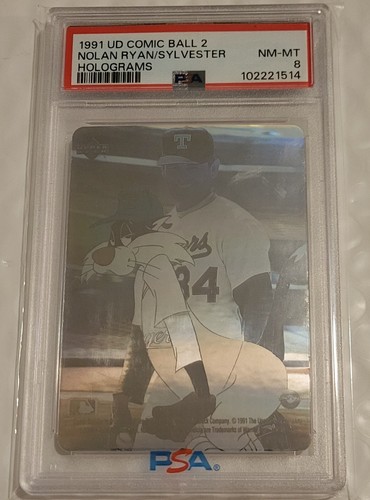 ⚾️ NOLAN RYAN 1991 Upper Deck Comic Ball 2 Hologramme PSA 8 NM-MT (Sylvester) - Bild 5 von 6