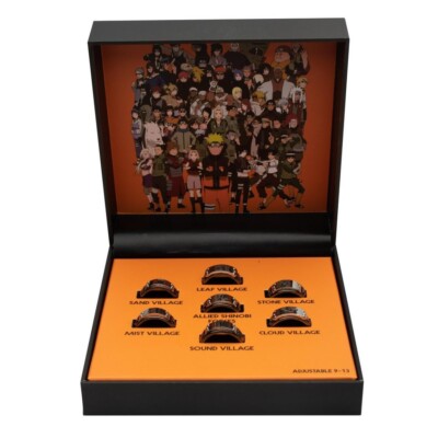 Naruto Shippuden Shinobi Headband Ring Collectible Box Set
