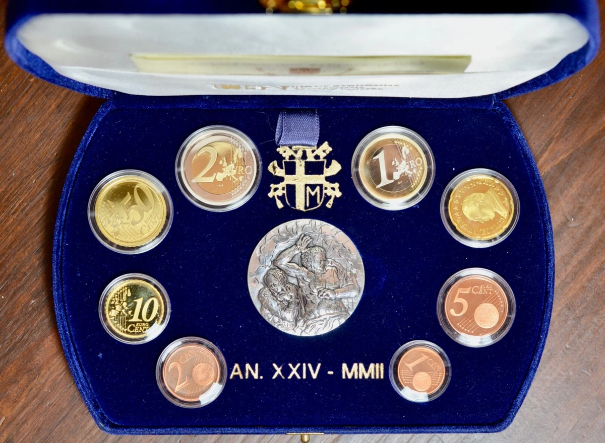 Série De 8 Monnaies Divisionnelles Finlande 2002 En Qualité Proof + Médaille Argent 10,5g
