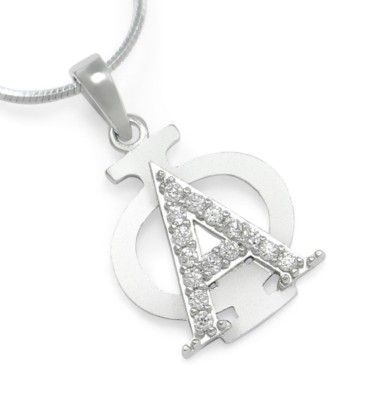 Alpha Phi Sorority Badge Lavaliere with CZs / Sorority Jewelry / Sorority Gifts