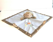 Carter's Just One You Monkey - I love Hugs - Blue Rattle Security Blanket Lovey