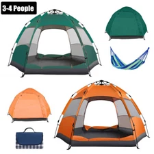 Automatic Instant Pop Up 3-4 Person Tent Outdoor Camping Hiking Waterproof Tent