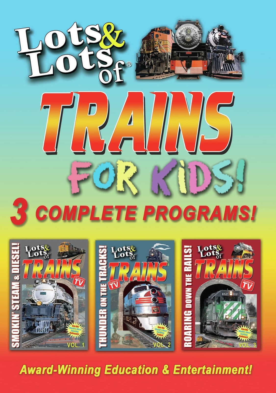 Lots & Lots of Trains For Kids (DVD) diesel trains freight trains Steam trains