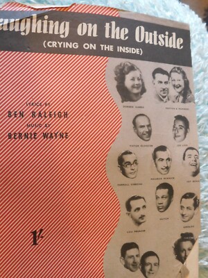VINTAGE ORIGINAL NOTEN 1946 LACHEN VON AUSSEN WEINEND INNEN