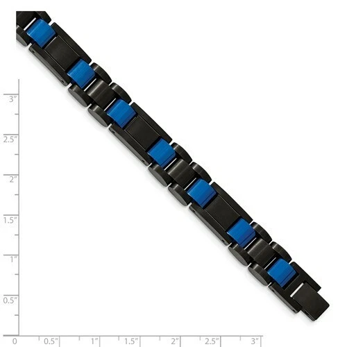 *BRAND NEW* Chisel Stainless Steel Black & Blue IP-plated Bracelet SRB1954-8.75 - Image 4 of 4