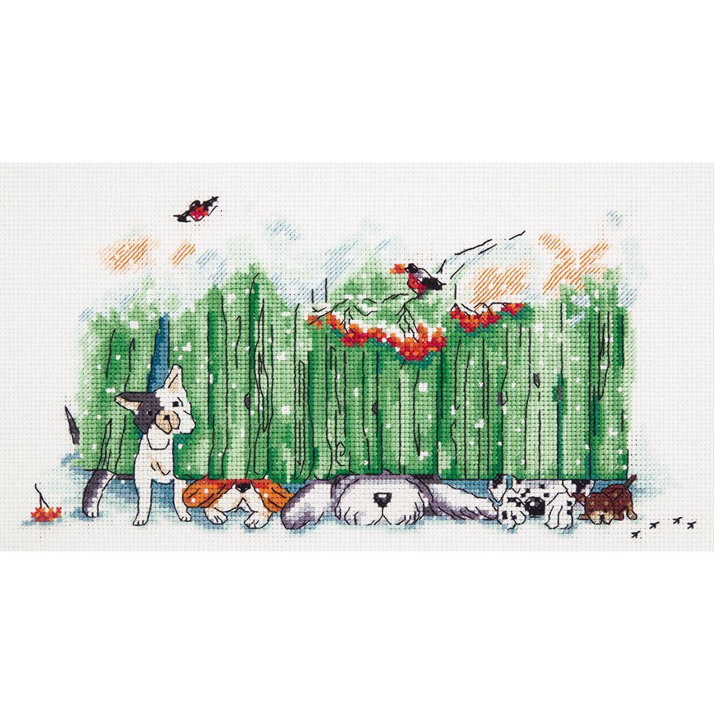 Panna counted cross stitch kit ""Curious Muzzles"" 27x15cm, DIY
