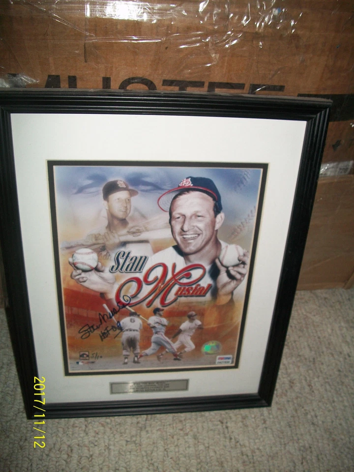 BEAUTIFUL STAN THE MAN MUSIAL AUTOGRAPH PSA/DNA, #D 5 OF 10 MATTED CUSTOM FRAMED - Image 3 of 3
