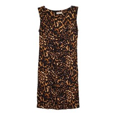 Calvin Klein Dress Women's 6 Leopard Print Sleeveless Side Zip Rayon Blend VGUC 