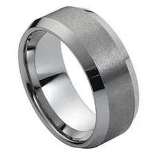 Tungsten Ring Brushed Center High Polished For Men & Women