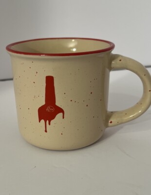 Maker's Mark Limited Ed Bourbon Whiskey Beige Ceramic Mug With Red Speckles 12oz