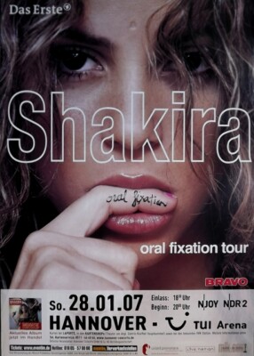 SHAKIRA - 2007 - Live In Concert - Oral Fixation Tour - Poster - Hannover | eBay.de