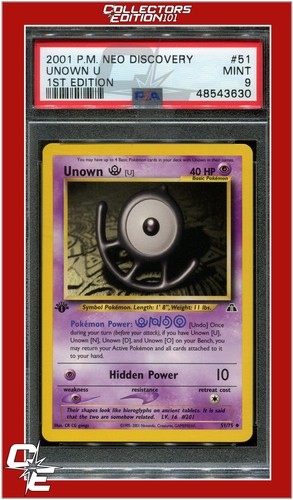 Unown [U] (1st Edition) graded PSA 9 for sale on eBay