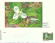 CANADA - POSTAL STATIONARY FLORAL DOMESTOGRAMME - WHITE TRILLIUM
