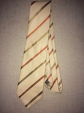 Jones Armstrong Krawatte - Creme gestreift wie NEU