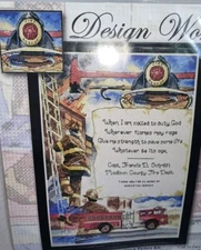 Design Works Call to Duty Fireman's Prayer Counted Cross Stitch Kit Personalize