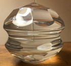 Glass Diamond Faceted, Large Lead Crystal Paperweight, Yo-Yo Shaped — photo 4