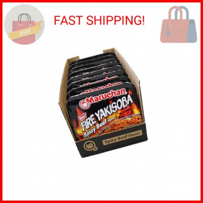 Maruchan Yakisoba Fire Spicy Beef Flavor, 3.99 Ounce (Pack of 8)
