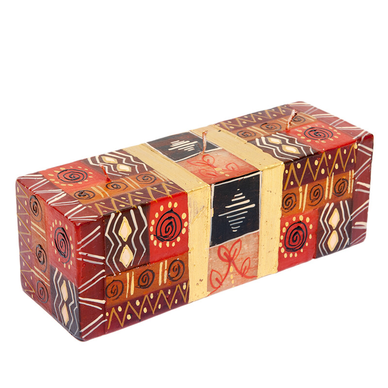 Kapula Fair Trade Candle Hand Painted in South Africa Safari Gold