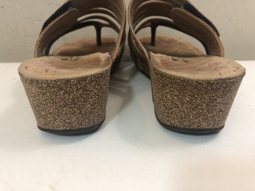 Women’s L’artiste Spring Step Calen, sz 5.5/36 Multi Leather Cork Wedge Sandal - Picture 9 of 12