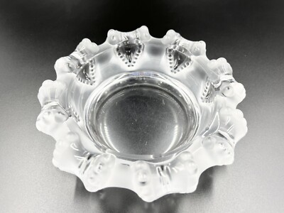 Vintage Lalique Cannes Octopus Crystal Bowl Cigar Ashtray Signed 7 1/2  Diameter