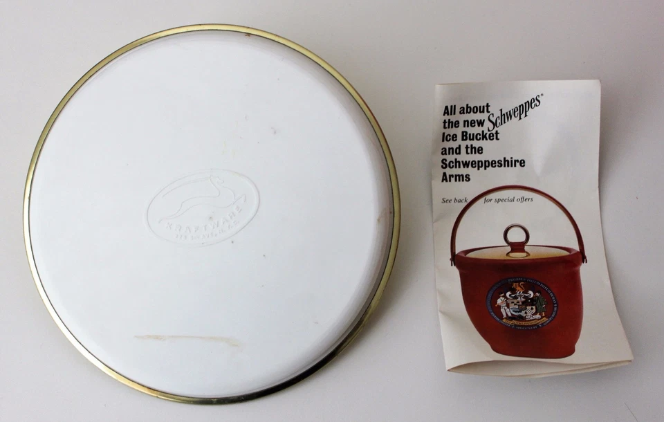 Vintage - Schweppeshire Arms - Red/Gold Ice Bucket Cooler Schweppes Collectible - Image 3 of 4