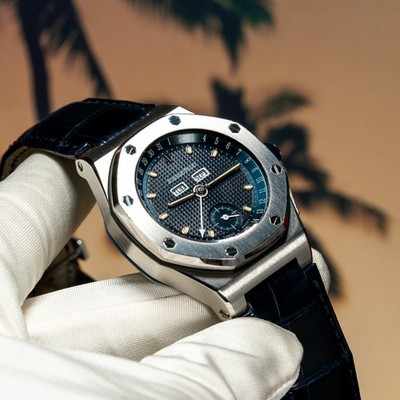 Audemars Piguet Extremely Rare Triple Date Royal Oak Offshore 39mm Navy Blue