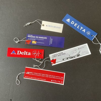 Delta Air Lines Various Baggage / Luggage ID Tags - Set Of 6 NOS