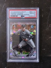 2019 Bowman Chrome Sapphire Andrew Vaughn PROSPECT #BDC-100 PSA 10 GEM MINT