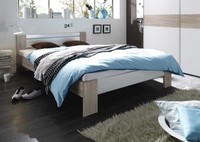 Bett 140X200 Futonbett Doppelbett Schlafzimmer Vega Sonoma Weiß