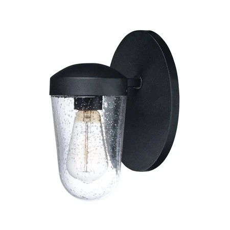 MAXIM LIGHTING 30011CDBK Lido 1-Light " Wide Black Outdoor Wall Sconce - Picture 1 of 2