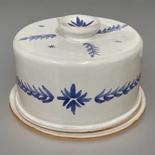 Vtg Guy Stefan Romano Amnion Algarve Hand Painted Clay Pottery Covered Cake Dish