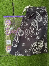 Eric Emanuel Shorts Large Black Paisley Bandana Brand NEW Original Packaging