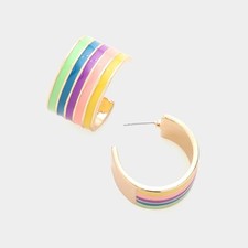 Rainbow hoop earrings