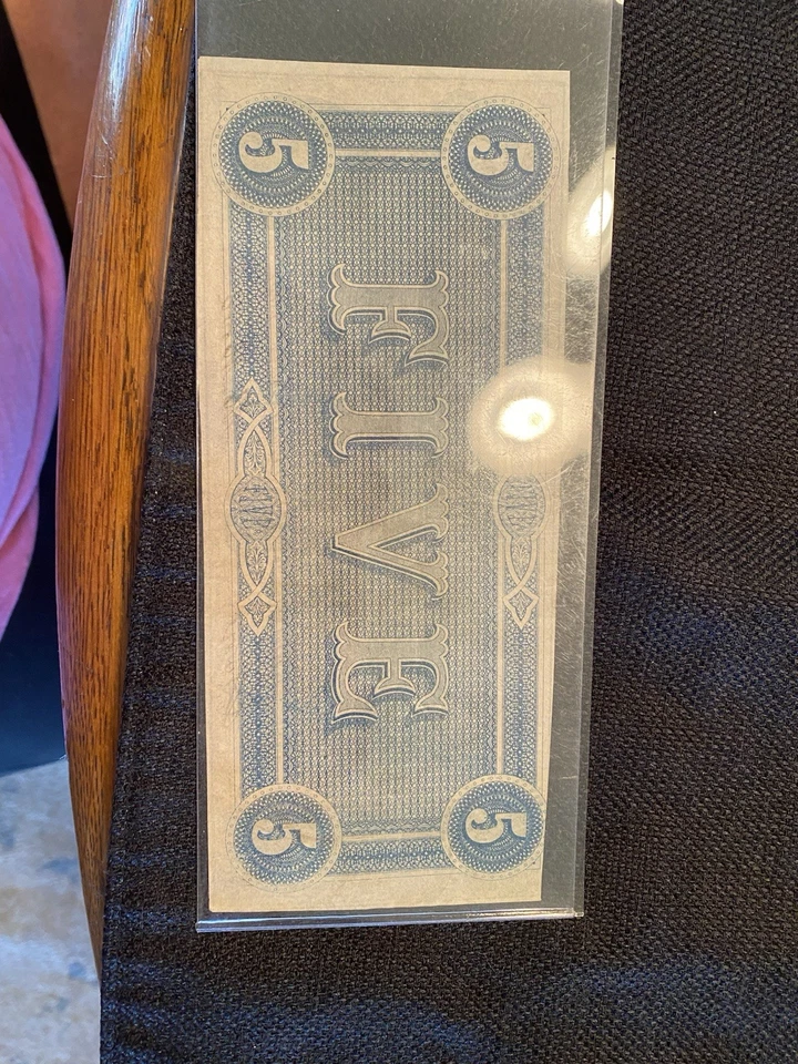 1864 Confederate States of America $5 Five Dollars - Civil War Note - Image 2 of 4