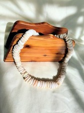 Hawaiian Puka Shell Necklace 15.50  Long Chunky Graduated Shell Beads Vintage