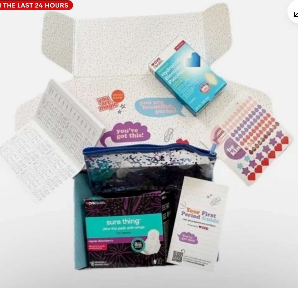 Kit Primer Período para Niñas, Kit Menstrual para Adolescentes Adolescentes- Foto 3 de 4