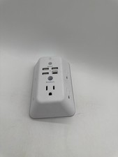 Addtam AD45C Surge Protector Outlet Extender Night Light 5-Outlet 4 USB White
