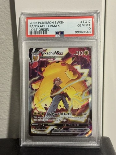 2022 POKEMON SWORD & SHIELD LOST ORIGIN #TG17 FULL ART/PIKACHU VMAX PSA 10