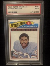 1977 Topps Mexican Robert Brazile #240 PSA 7 NM * Oilers Legend * HOF * POP 13
